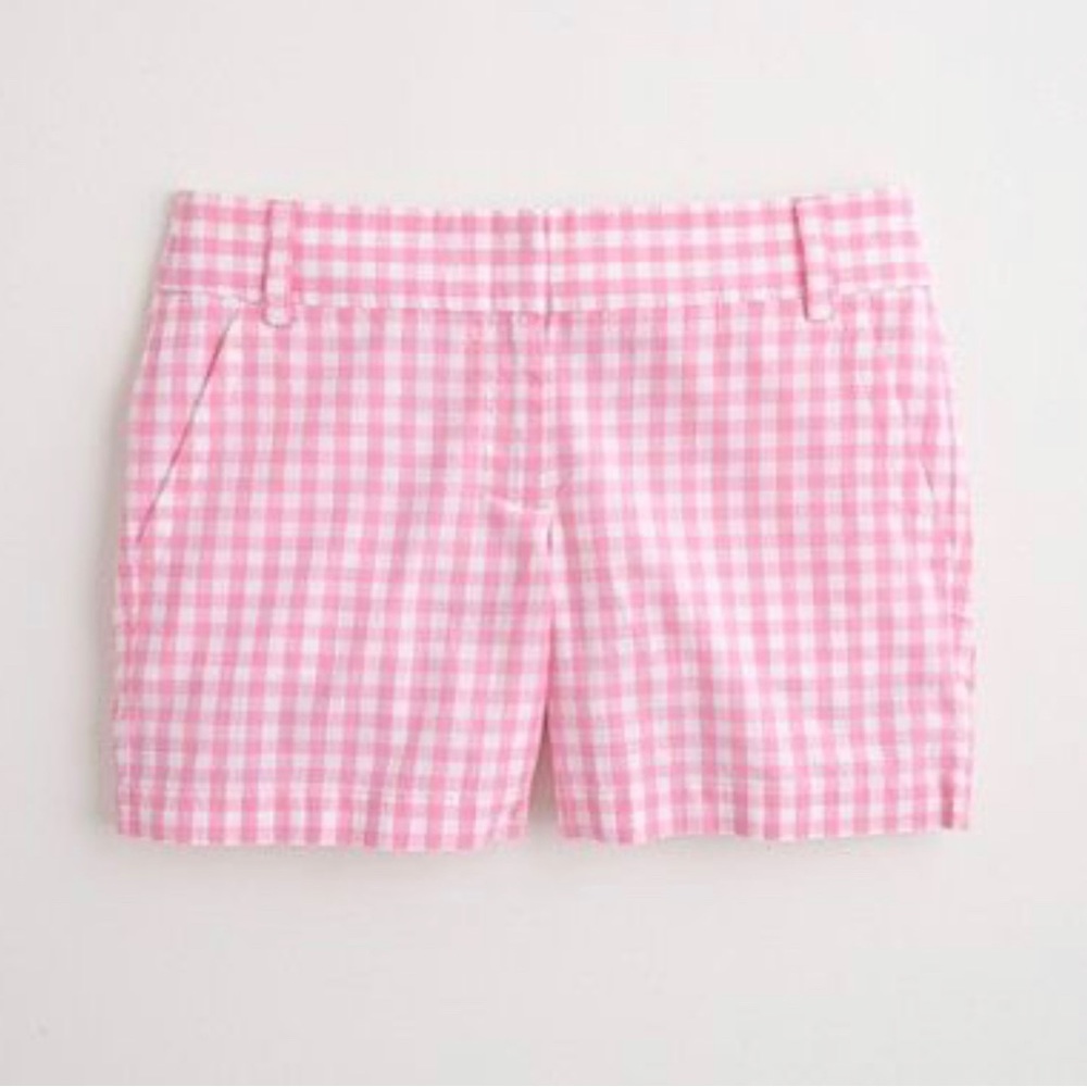 J. Crew pink gingham shorts